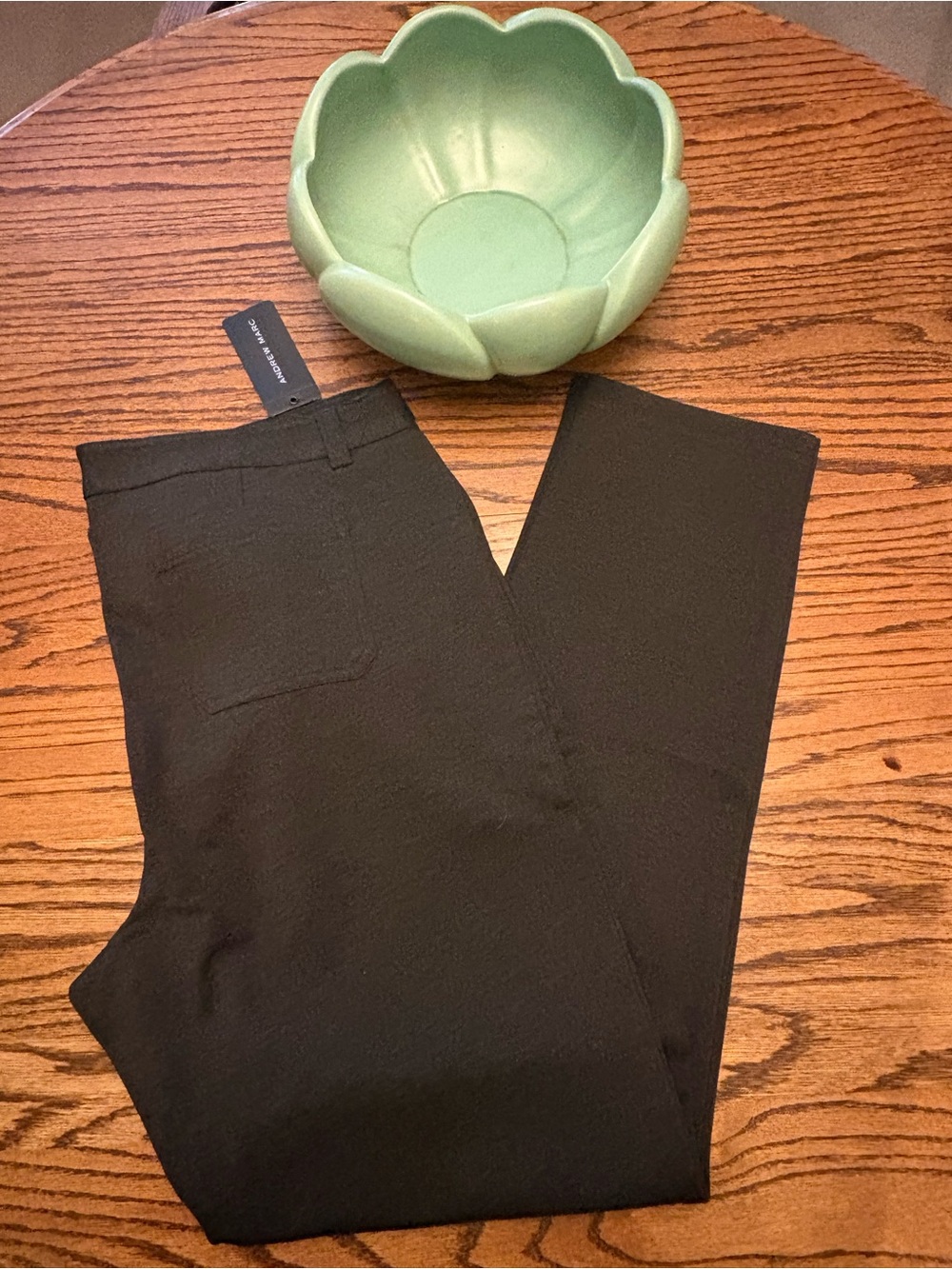 Andrew Marc Black Women's Straight-Leg Trousers